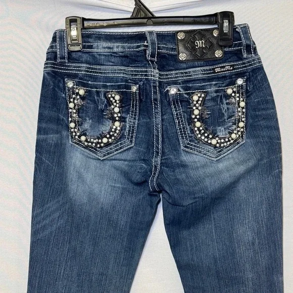 Miss Me Mid-Rise Boot Cut‎ Denim Blue Jeans - Picture 4 of 11